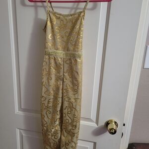 Girls barbie gold romper